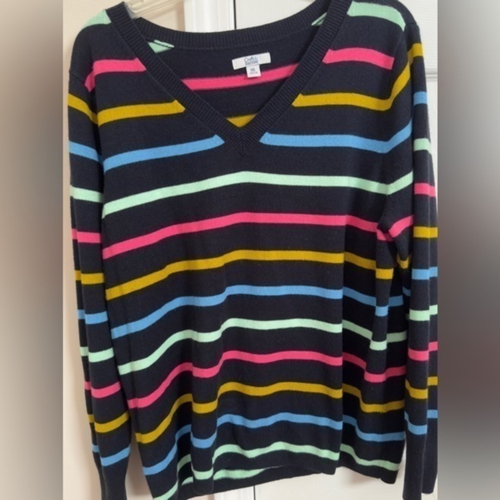 Woman’s Croft & Barrow‎ 100% Acrylic Multicolored Long Sleeve Top Size XXL